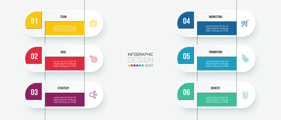 Business work flow  infographic template.