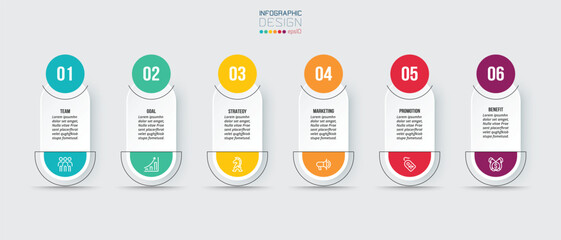 Infographic template business concept with step.
