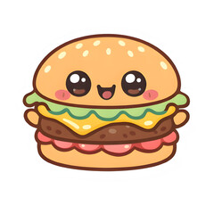 Brighten your day with a cute smiling burger sticker! Discover the perfect decoration for your gadgets and accessories. 