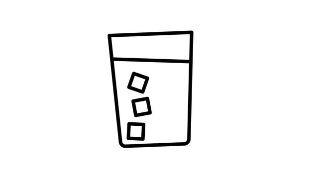 Animated shaking glass of water with ice icon