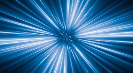 Vibrant blue light rays bursting from center