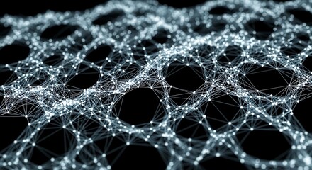 Stunning network visualization with glowing connections on dark background