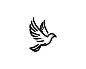 Obraz premium Eagle logo design vector illustration black and white icon