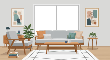 Fototapeta premium Modern Living Room Furniture Sofa Interior Design.