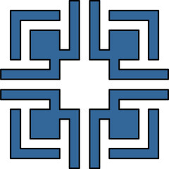 Obraz premium Minimal Abstract Geometric Square Pattern Blue on Black Background for Branding and Modern Design