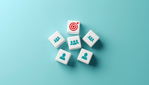 minimal social media concept with icons representing online communication and branding