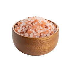 Himalayan pink salt in a wooden bowl