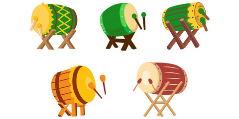  Islmaic Drum Flat Illustration