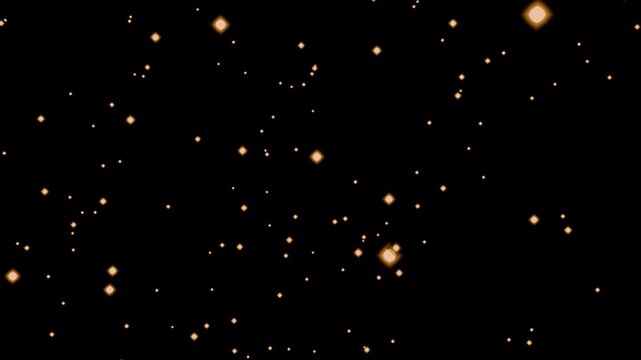 Golden Glitter Particles Floating Downward Against transparent Background, Abstract Celebration Effect