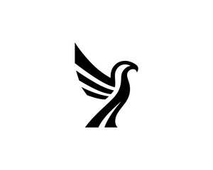 Obraz premium Eagle logo design vector illustration black and white icon