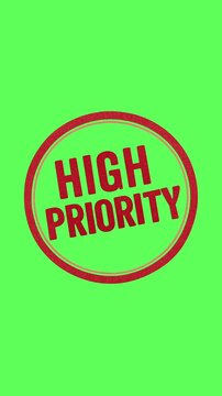  Red high priority stamp on green screen