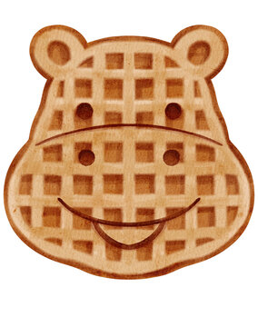 Hipo shaped waffle illustration 