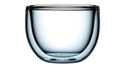 Double Wall Glass Cup Highlights Minimalist Glass Craft isolated on white PNG
