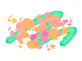 ポップなカラフルなインクの抽象的な背景フレーム　ピンク、グリーン