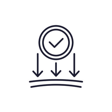 pressure resistance line icon, shock resistant vector