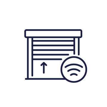 shutter door with remote control line icon
