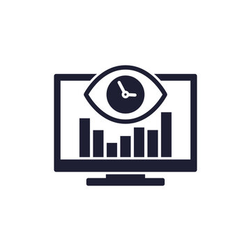 screen time icon with eye and tv