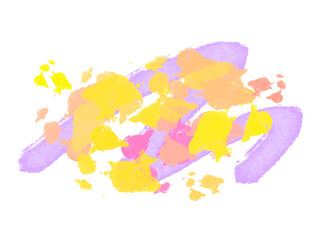 ポップなカラフルなインクの抽象的な背景フレーム　パープル、イエロー