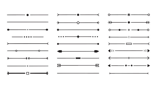 Minimal geometric divider lines for clean document formatting, corporate presentation structure, modern website content organization, and professional page layout hierarchy