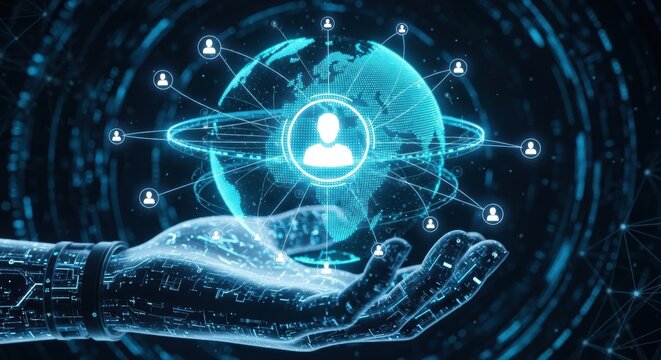 Digital hand supporting global human resource network and data connectivity