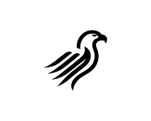 Obraz premium Eagle logo vector minimalist black and white icon