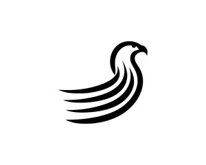 Naklejka premium Eagle logo vector minimalist black and white icon
