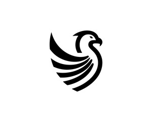 Obraz premium Eagle logo vector minimalist black and white icon