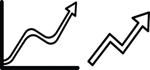 Upward Trend Graph Arrow Icons - Success and Growth Concept