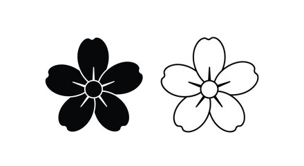 Two cherry blossom illustrations one black one white side by side © Design lens