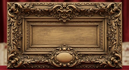 Ornate antique gold picture frame with intricate carvings