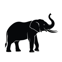 Obraz premium Silhouette of an elephant with trunk raised animal