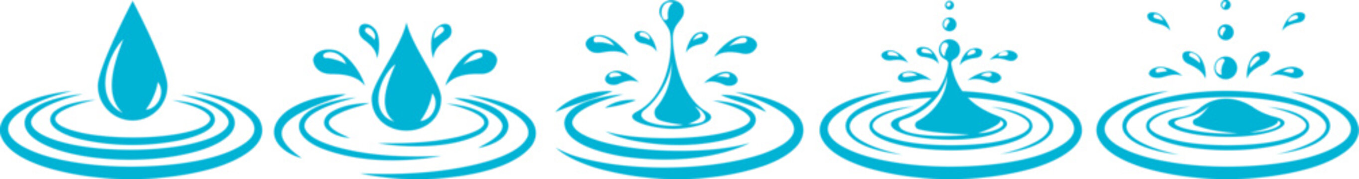 Water droplet fall logos