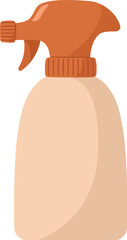 Brown water spray plastic bottle illustration