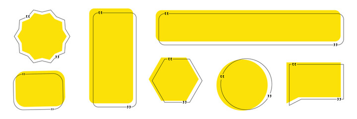 Fototapeta premium Quote box frames set. textbox frame design template. blank template quote text info design boxes quotation bubble blog quotes symbols. vector illustration. .EPS 10 .