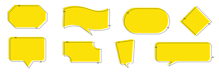 Quote box frames set. textbox frame design template. blank template quote text info design boxes quotation bubble blog quotes symbols. vector illustration. .EPS 10 .