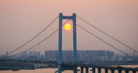Obraz premium Nansha bridge in Guangzhou city, China
