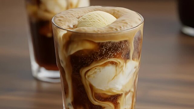 Delicious Root Beer Float - A Classic Summer Treat.
