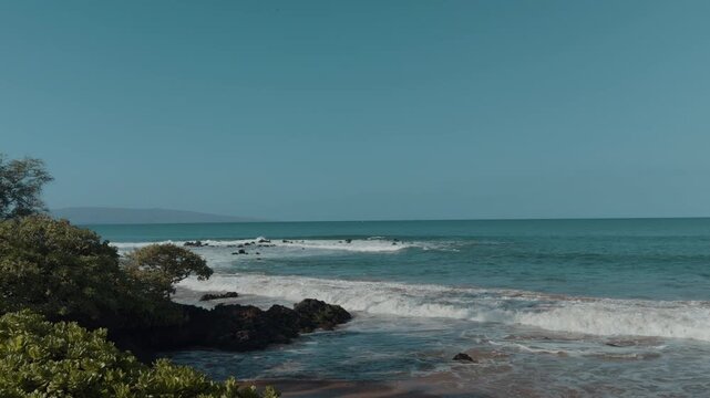 Mokapu Beach Park. Wailea Beach Paths, South Maui, Hawaii. Andaz Maui at Wailea Resort. Pacific ocean. Kula Volcanics