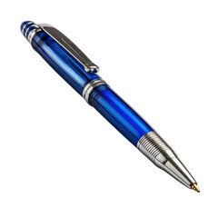 Naklejka premium Pen ballpoint blue with transparent background
