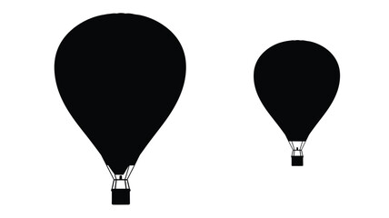 Obraz premium Two hot air balloons against a white background silhouette
