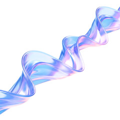 Fototapeta premium Iridescent fluid wave with swirling colors, abstract liquid silk ribbon, modern flow design