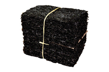 흰색 배경에 재래식 김 묶음 누끼