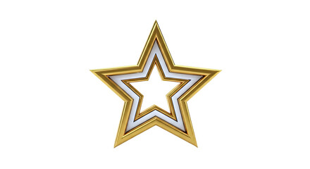Obraz premium 3D Golden Star with White Inner Layers