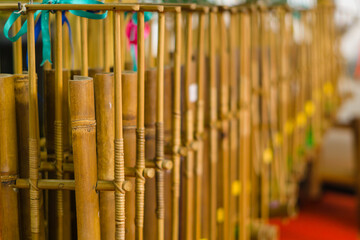 Obraz premium Angklung, the traditional music instruments from Sundanese, West Java, Indonesia, made from bamboo
