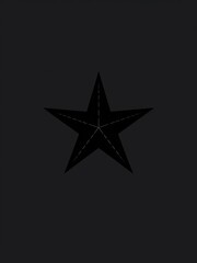 Fototapeta premium A stylized, minimalist representation of a five-pointed star in solid black color, creative, geometric
