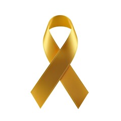 yellow awareness ribbon on white