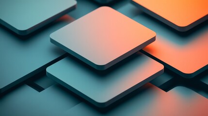 Vibrant abstract 3d background featuring interlocking geometric squares and cubes for digital art.