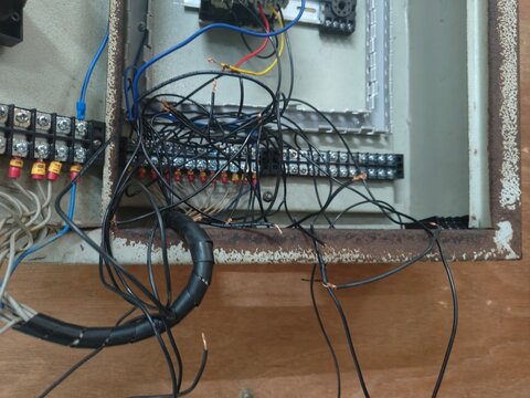 electrical circuit work on the electric motor installation panel