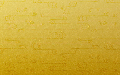 シームレスなゴールド和柄パターン。流水模様。