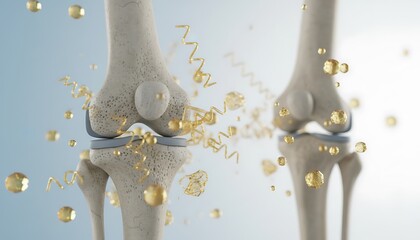 Obraz premium Human bone structure showing inflammation, joint pain, skeletal health, medical and concept treatment. Advanced Medical Technology & Musculoskeletal Health